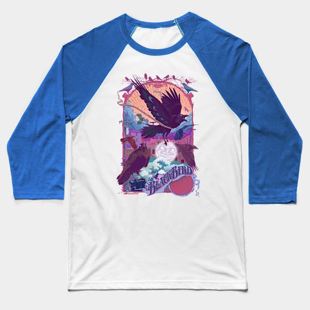 Blackbird Baseball T-Shirt by Dedos The Nomad